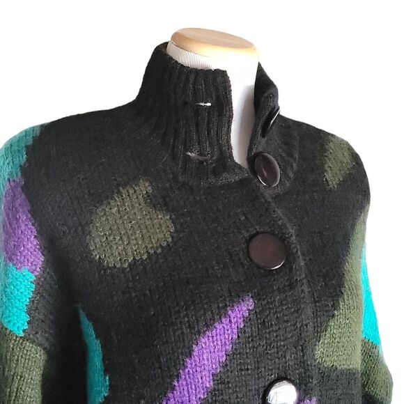 Vintage 80's Verra Pelle London Italy Mohair Sweater Unisex Medium - Picture 4 of 11
